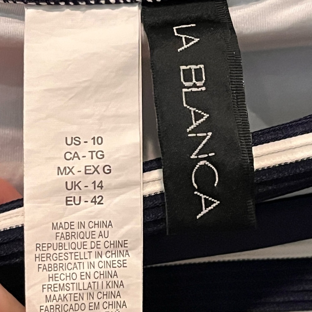LA BLANCA Bikini Size 10 EUC Summer Beach Vacay Resort Cruise Pool Gold Detail - Picture 2 of 5